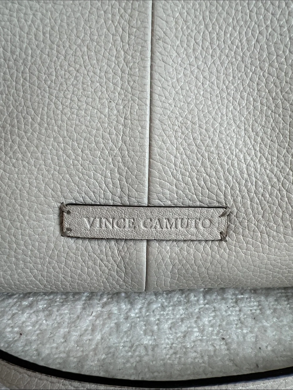 Vince Camuto Cream Leather Crossbody Bag - Minimal Womens Shoulder Bag
